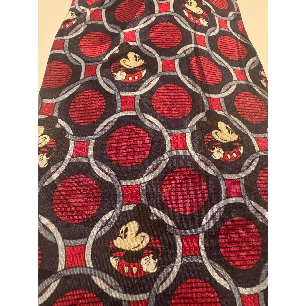 Rare Vintage Disney Mickey Mouse Silk Tie‎ – Made in Korea – 100% Silk
